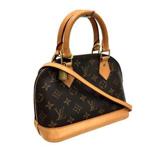 Louis Vuitton Alma Bag Monogram Leather Brown Beige Crossbody